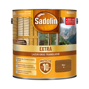 Lac / lazura pentru lemn, Sadolin Extra, nuc, exterior, 2.5 L
