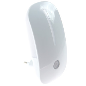 Lampa de veghe Hoff, 0.6W, cu senzor lumina, alimentare priza, alb