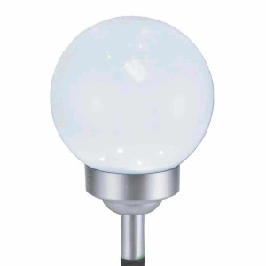 Lampa solara cu 4 LED-uri Hoff, glob, 2 in 1, plastic, H 35 cm, alba, exterior