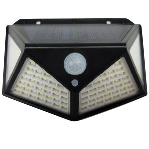 Lampa solara cu LED Hoff, 4 W, 280 lm, lumina rece, cu senzor de miscare, 3 moduri de iluminare, negru, IP65, exterior, modern