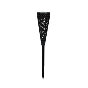 Lampa solara LED Hoff, plastic, lumina rece, H 42 cm, negru, exterior