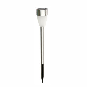 Lampa solara LED Hoff stick, inox, H 37 cm, gri, exterior