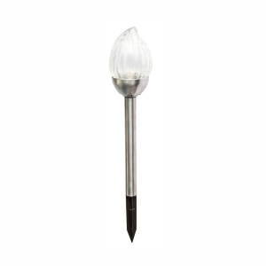 Lampa solara LED RGB Hoff, inox, sticla, H 38.5 cm, gri, exterior