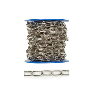 Lant din otel, Vormann, pentru uz casnic / delimitari, cu za ovala, argintiu, 2.8 mm