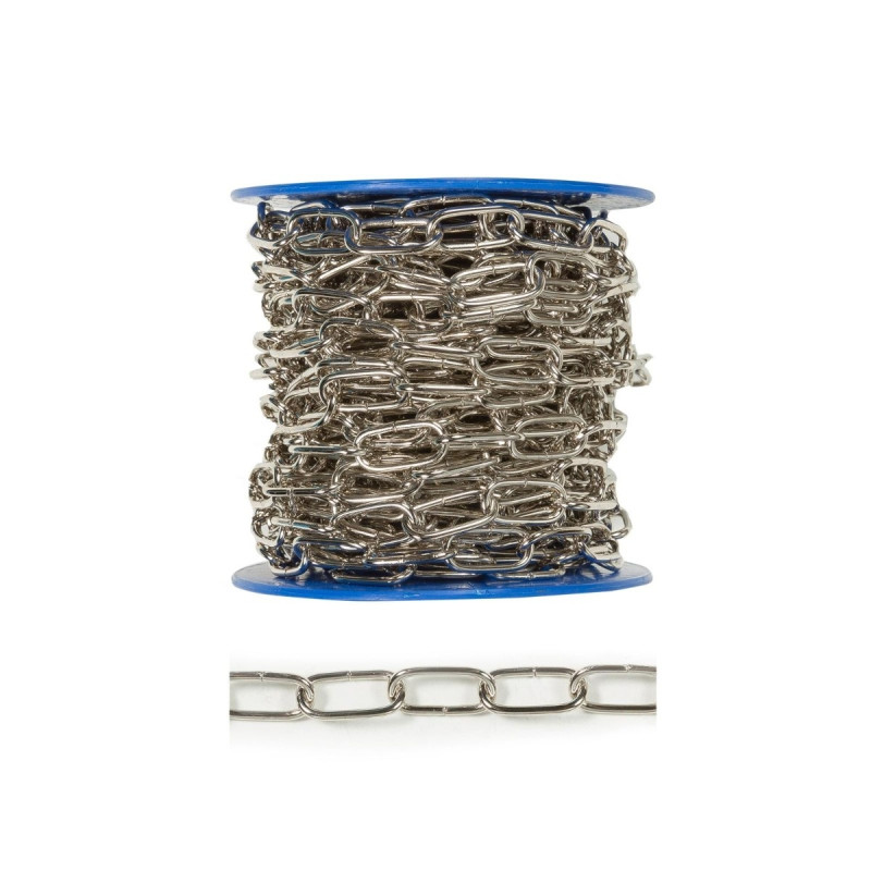 Lant din otel, Vormann, pentru uz casnic / delimitari, cu za ovala, argintiu, 2.8 mm
