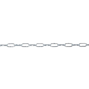 Lant din otel zinco-cromat, Cablero, pentru uz casnic / delimitari, cu za ovala, argintiu, 1.6 mm