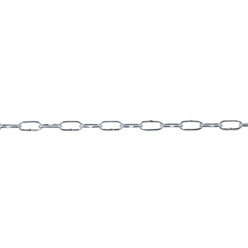 Lant din otel zinco-cromat, Cablero, pentru uz casnic / delimitari, cu za ovala, argintiu, 1.6 mm