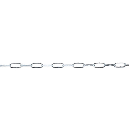 Lant din otel zinco-cromat, Cablero, pentru uz casnic / delimitari, cu za ovala, argintiu, 1.6 mm
