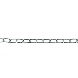 Lant din otel zinco-cromat, Cablero, pentru uz casnic / delimitari, cu za ovala, argintiu, 2.2 mm