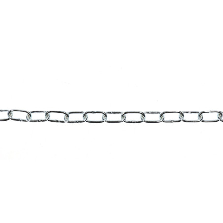 Lant din otel zinco-cromat, Cablero, pentru uz casnic / delimitari, cu za ovala, argintiu, 2.2 mm