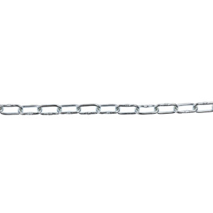 Lant din otel zinco-cromat, Cablero, pentru uz casnic / delimitari, cu za ovala, argintiu, 2.7 mm