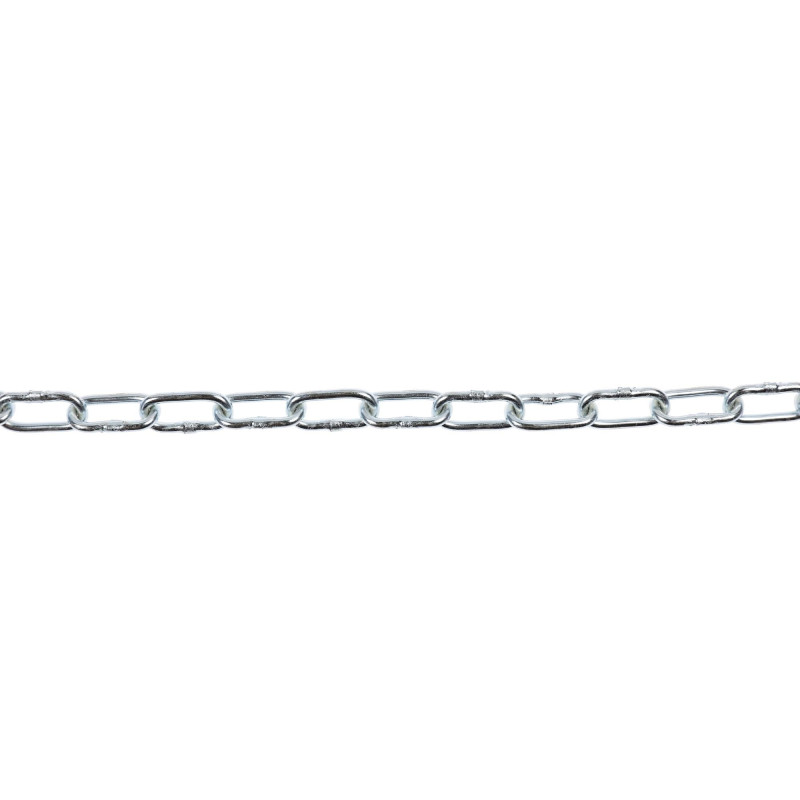 Lant din otel zinco-cromat, Cablero, pentru uz casnic / delimitari, cu za ovala, argintiu, 2.7 mm