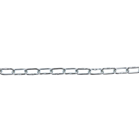 Lant din otel zinco-cromat, Cablero, pentru uz casnic / delimitari, cu za ovala, argintiu, 2.7 mm