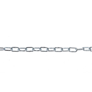 Lant din otel zinco-cromat, Cablero, pentru uz casnic / delimitari, cu za ovala, argintiu, 3.4 mm