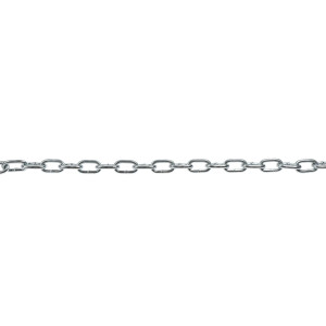 Lant din otel zinco-cromat, Cablero, pentru uz casnic / delimitari, cu za ovala, argintiu, 5.5 mm