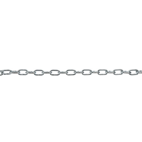 Lant din otel zinco-cromat, Cablero, pentru uz casnic / delimitari, cu za ovala, argintiu, 5.5 mm