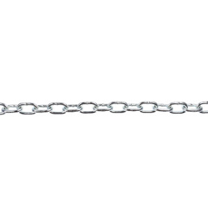Lant din otel zinco-cromat, Cablero, pentru uz casnic / delimitari, cu za ovala, argintiu, 7.5 mm