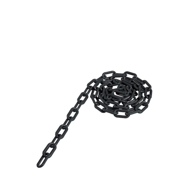 Lant din plastic, CP-26, pentru delimitari, cu za ovala, negru, 8 mm x 2 m