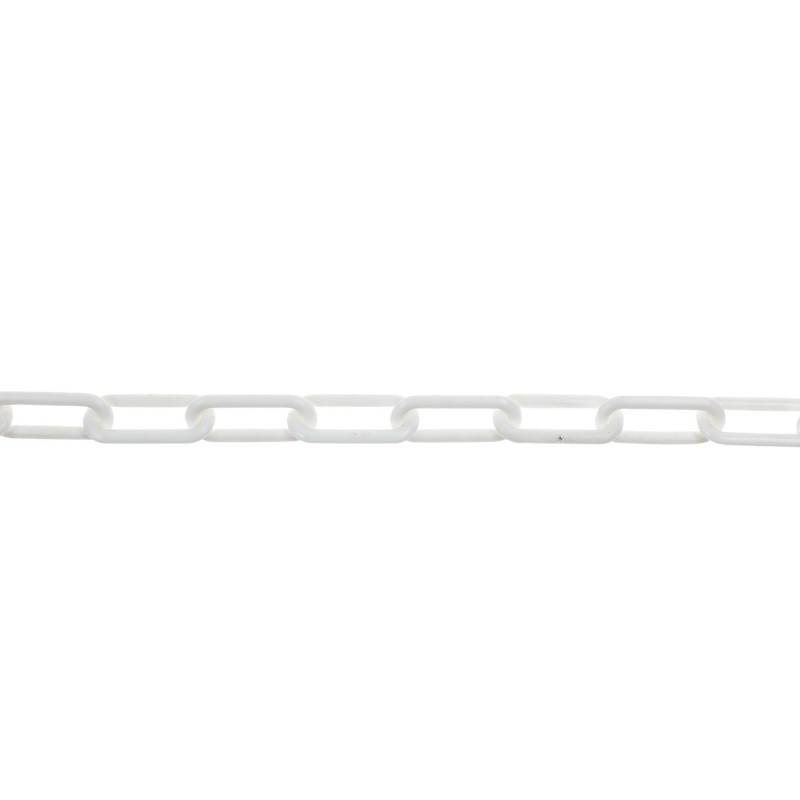 Lant din plastic, Vormann, pentru bariera, cu za ovala, alb, 6 mm