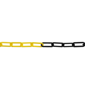 Lant din plastic, Vormann, pentru bariera, cu za ovala, galben + negru, 6 mm