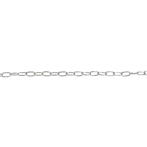 Lant din tabla, Vormann, pentru ceas, cu za ovala, argintiu, 1.1 mm