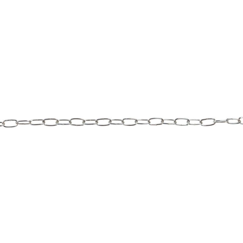 Lant din tabla, Vormann, pentru ceas, cu za ovala, argintiu, 1.1 mm