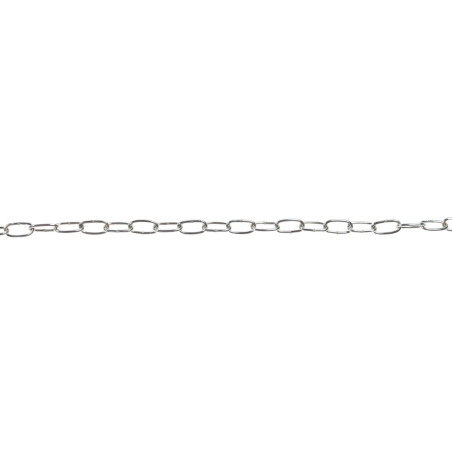 Lant din tabla, Vormann, pentru ceas, cu za ovala, argintiu, 1.1 mm