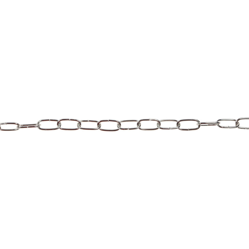 Lant din tabla, Vormann, pentru uz casnic / delimitari, cu za ovala, argintiu, 2 mm