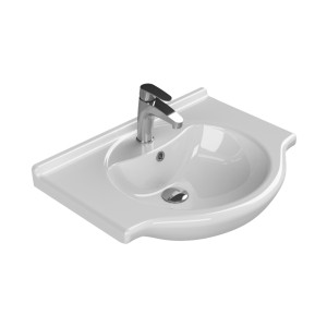 Lavoar incastrat Arthema art. 0065, alb, rotunjit, 65 cm