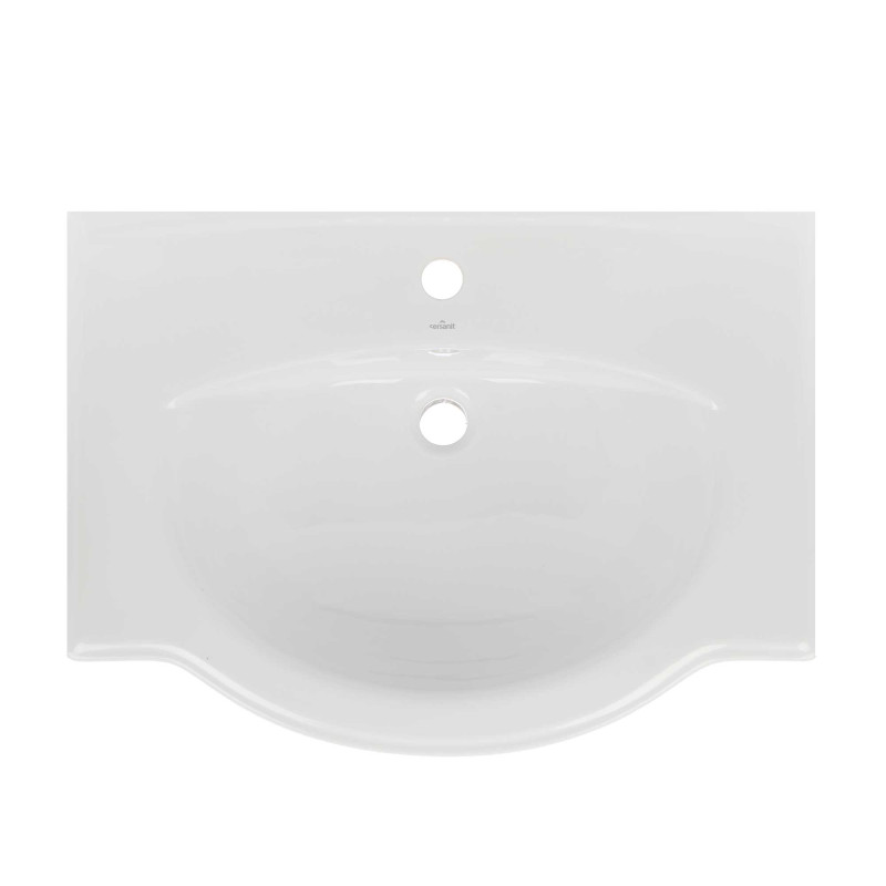Lavoar incastrat Cersanit Emilia, alb, rotunjit, 70 cm
