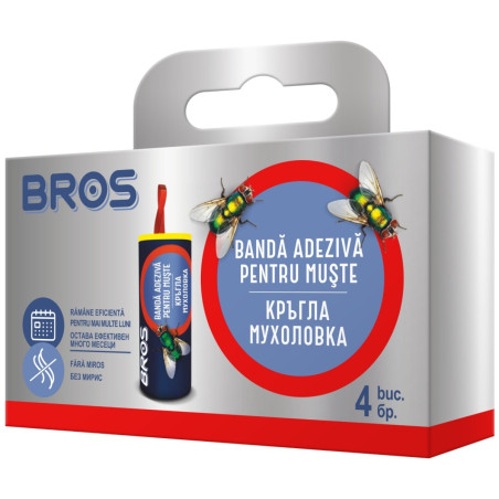 Banda adeziva impotriva tantarilor si mustelor Bros, tub, 4 buc/set