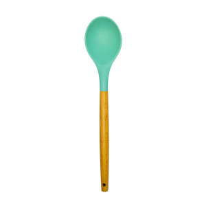 Lingura YJJY05, silicon + lemn, verde, 31.7 x 6.9 cm