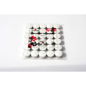 Lumanare tip pastila, aluminiu, timp ardere 4 ore, alb, 30 bucati/set