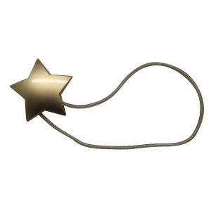 Magnet decorativ perdea si draperie, SL0010, forma stea, metal, auriu