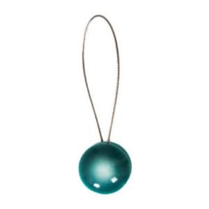 Magneti decorativi perdea si draperie, Pearls, metal, forma rotunda, fir metalic de fixare, albastru, 19 x 4 cm