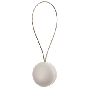 Magneti decorativi perdea si draperie, Pearls, rasina, forma rotunda, 4 cm, cu fir metalic de fixare, alb
