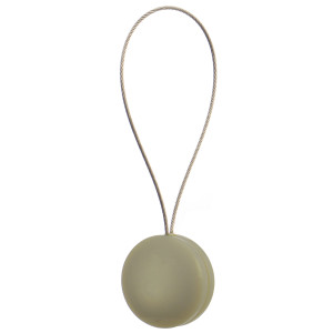 Magneti decorativi perdea si draperie, Pearls, rasina, forma rotunda, 4 cm, cu fir metalic de fixare, bej