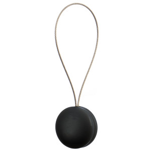 Magneti decorativi perdea si draperie, Pearls, rasina, forma rotunda, 4 cm, cu fir metalic de fixare, gri
