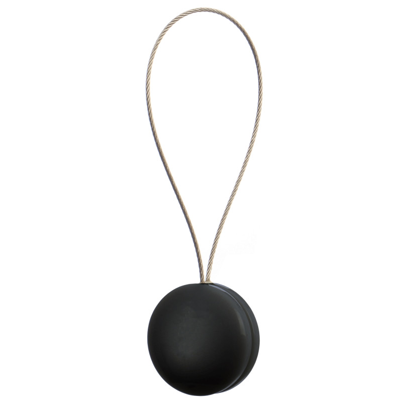 Magneti decorativi perdea si draperie, Pearls, rasina, forma rotunda, 4 cm, cu fir metalic de fixare, gri