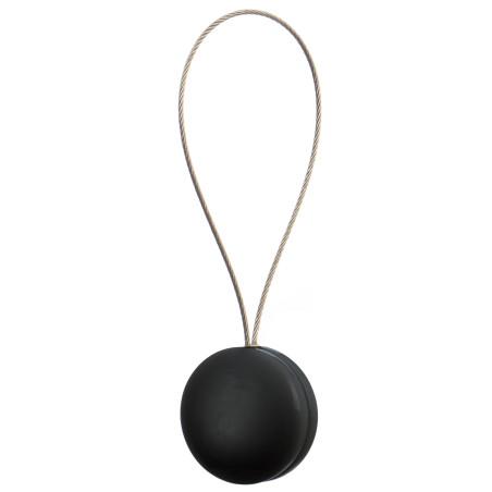 Magneti decorativi perdea si draperie, Pearls, rasina, forma rotunda, 4 cm, cu fir metalic de fixare, gri