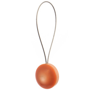 Magneti decorativi perdea si draperie, Pearls, rasina, forma rotunda, 4 cm, cu fir metalic de fixare, portocaliu