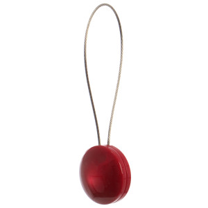 Magneti decorativi perdea si draperie, Pearls, rasina, forma rotunda, 4 cm, cu fir metalic de fixare, rosu