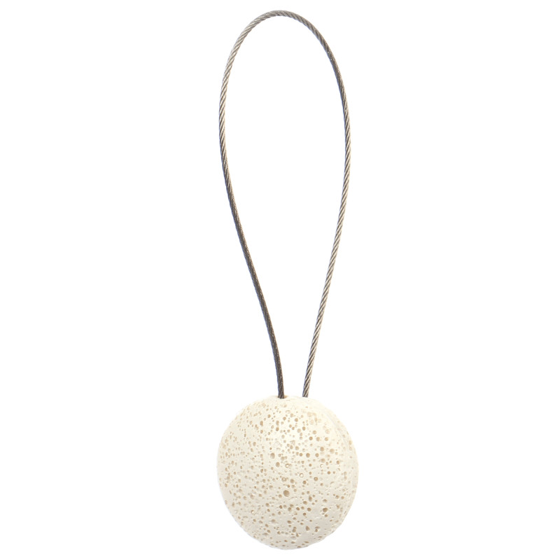 Magneti decorativi perdea si draperie, Rock, rasina, forma rotunda, 4 cm, cu fir metalic de fixare, crem