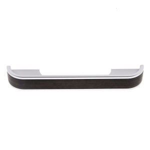 Maner pentru mobila, din plastic, finisaj cromat + wenge, M 489.93 96, M4 x 96/128 mm