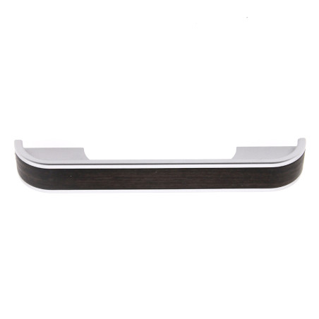 Maner pentru mobila, din plastic, finisaj cromat + wenge, M 489.93 96, M4 x 96/128 mm