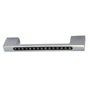 Maner pentru mobila, metalic, cu cristale, finisaj crom, M 483.87.22, M4 x 96 / 128 mm