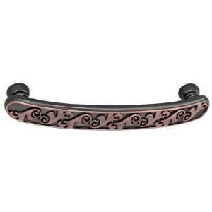 Maner pentru mobila, metalic, finisaj cupru antic, M 485.84.28, M4 x 96 mm