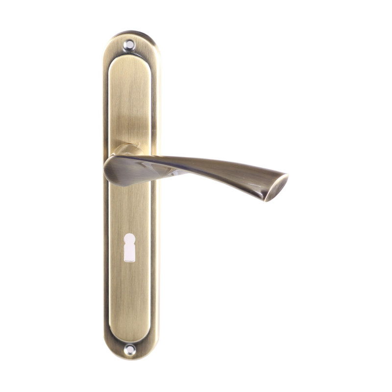 Maner usa interior, cu sild, Gato Roma, pentru cheie, metal, bronz antic, 90 mm