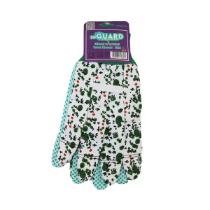 Manusi pentru gradina BSP Guard 1862, bumbac + PVC, verde, marimea 8