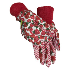 Manusi pentru gradina BSP Guard, bumbac + PVC, rosu, marimea 8